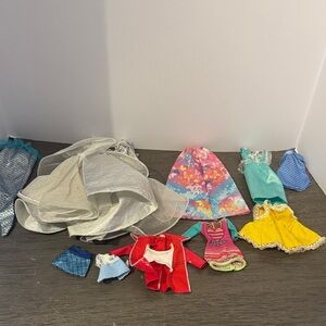 Barbie and doll clothes lot of 10 different brands and styles